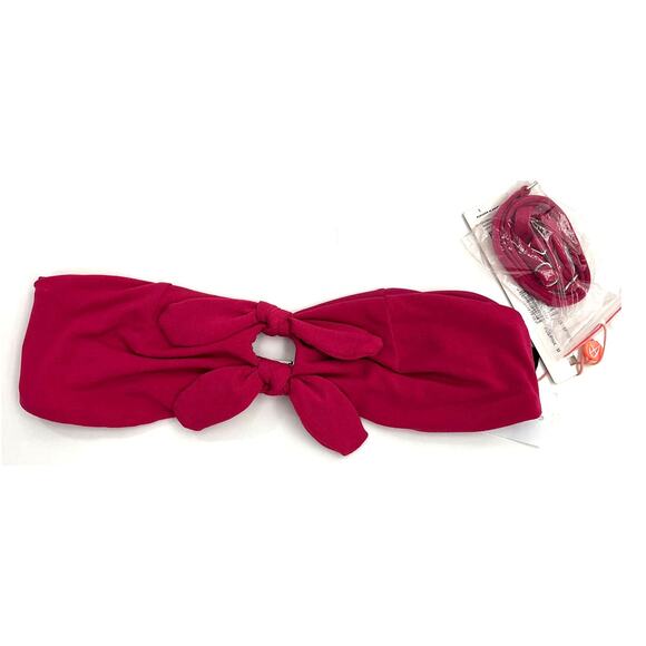 MinkPink Bandeau Bikini Top Fuchsia Pink Size Medium NWT - Picture 2 of 4